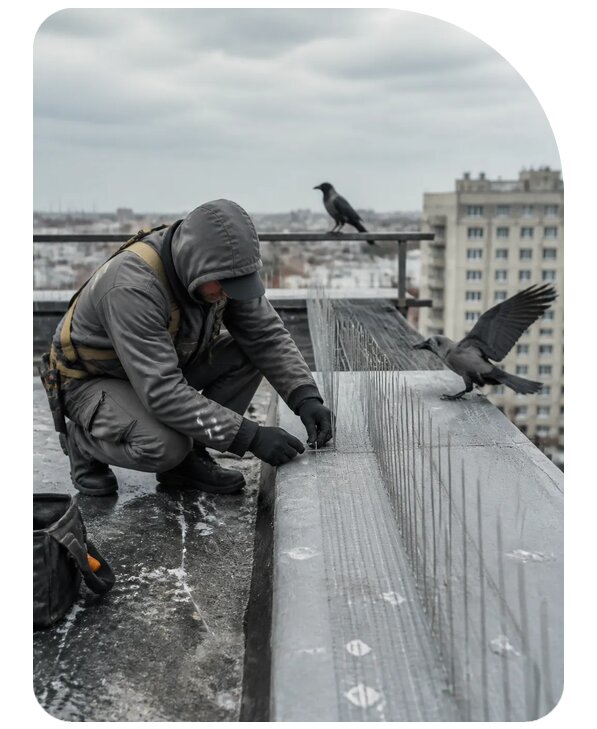 Защита от ворон под ключ в Ленинске-Кузнецком по цене от 5111 р. | Сенат-Лнн
